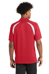 Sport-Tek Dry Zone Colorblock Raglan Polo - True Red/ White Back