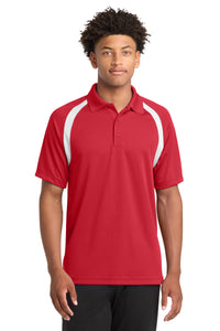 Sport-Tek Dry Zone Colorblock Raglan Polo - True Red/ White