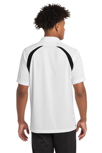 Sport-Tek Dry Zone Colorblock Raglan Polo - White/ Black Back