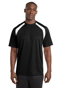 Sport-Tek Dry Zone Colorblock Crew - Black/ White
