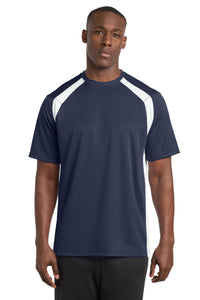 Sport-Tek Dry Zone Colorblock Crew - True Navy/ White