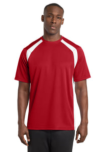 Sport-Tek Dry Zone Colorblock Crew - True Red/ White
