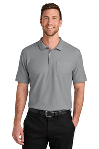 Port Authority Tall Wearever Signature Pique Pocket Polo TLK200P - Gusty Grey