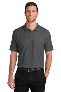 Port Authority Tall Wearever Signature Pique Pocket Polo TLK200P - Storm Grey