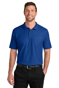 Port Authority Tall Wearever Signature Pique Pocket Polo TLK200P - True Royal