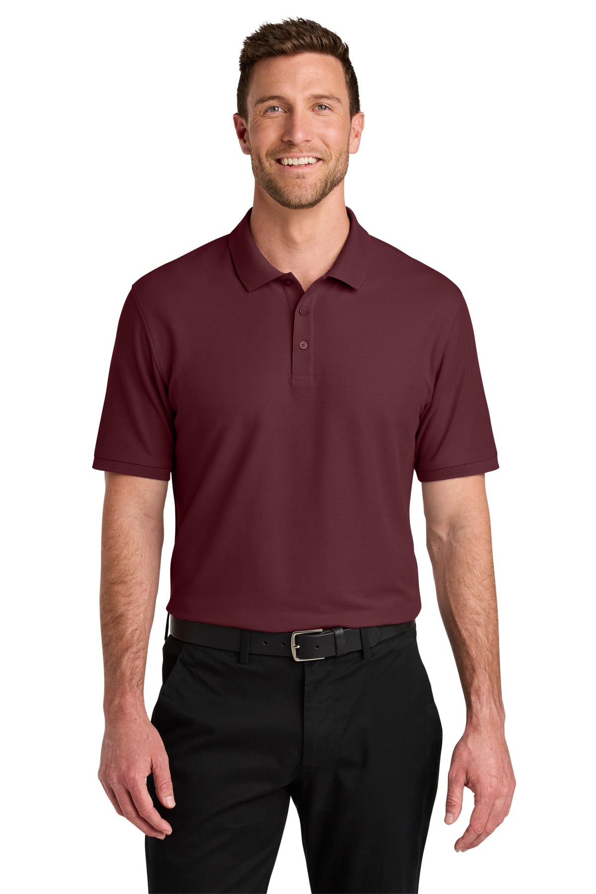 Port Authority Tall Wearever Signature Pique Polo TLK200 - Burgundy