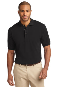Port Authority Tall Heavyweight Cotton Pique Polo - Black