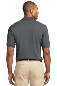 Port Authority Tall Heavyweight Cotton Pique Polo - Steel Grey Back