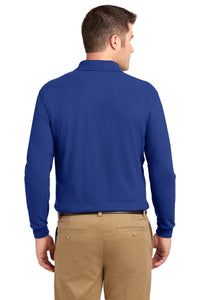 Port Authority Tall Silk Touch Long Sleeve Polo - Royal Back