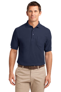 Port Authority Tall Silk Touch Polo with Pocket - Navy
