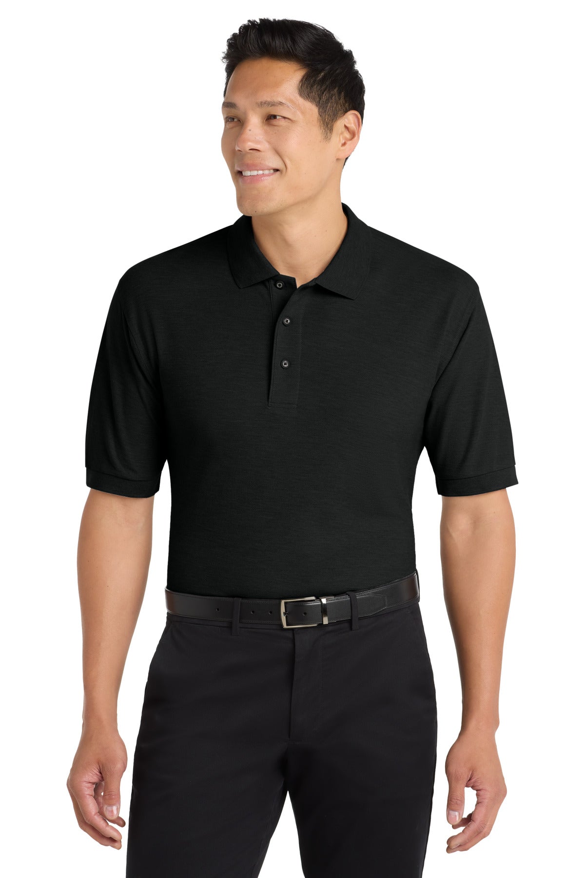Port Authority Tall Silk Touch Polo - Black