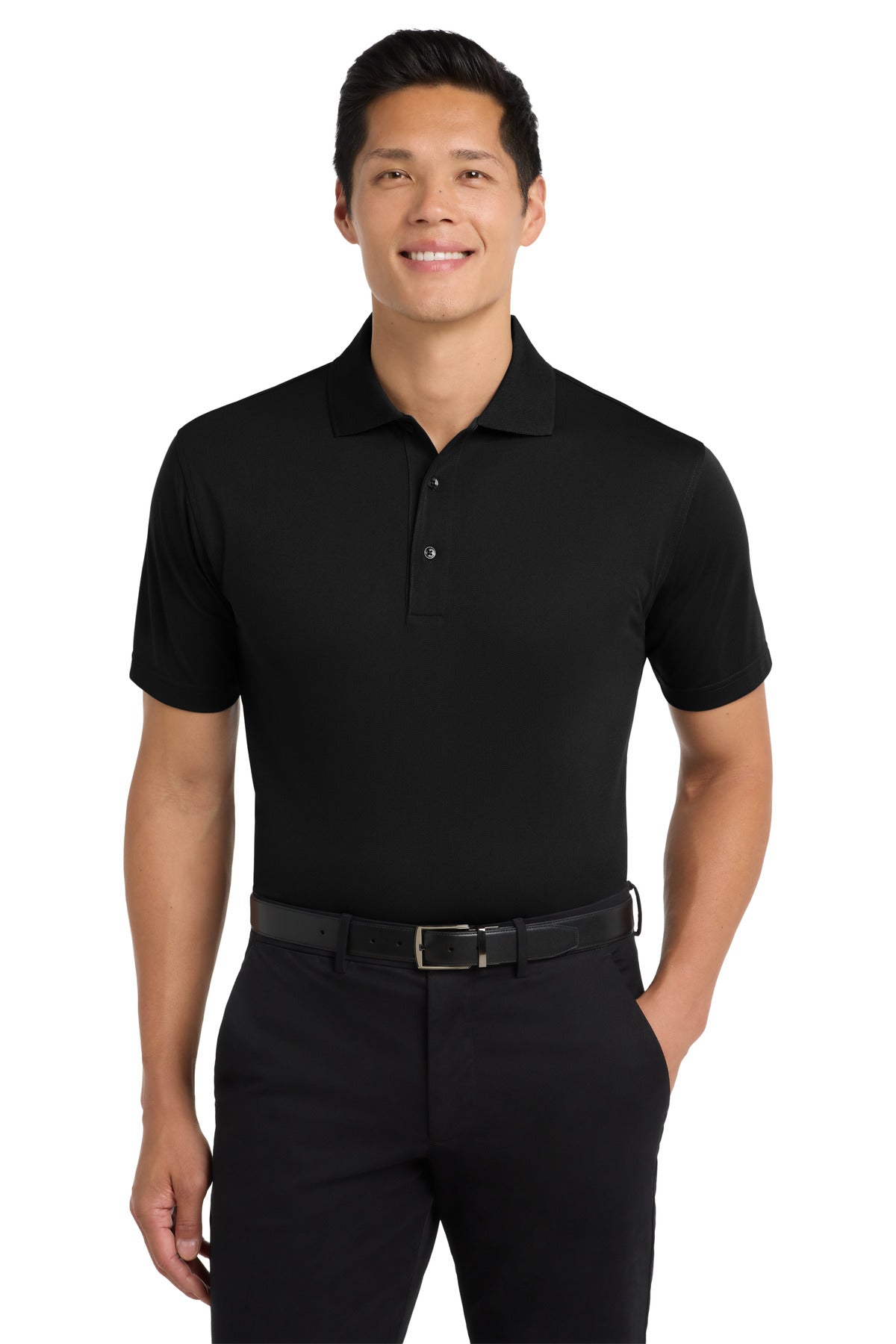 Port Authority Tall Tech Pique Polo - Black