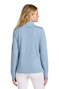 TravisMathew Women's Coveside 1/2-Zip TM1LD007 - Light Blue Heather Back