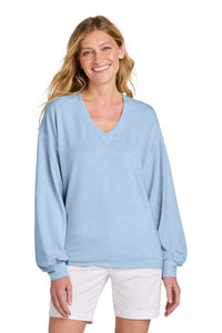 TravisMathew Women's Long Weekend V-Neck TM1LD009 - Kentucky Blue Heather
