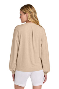 TravisMathew Women's Long Weekend V-Neck TM1LD009 - Natural Heather Back