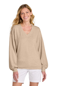 TravisMathew Women's Long Weekend V-Neck TM1LD009 - Natural Heather