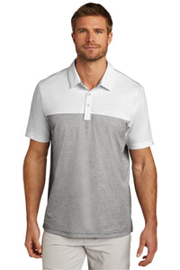 TravisMathew Oceanside Blocked Polo - White/ Quiet Shade Grey Heather