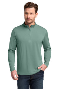 TravisMathew Coto Performance 1/4-Zip TM1MY397 - Beryl Green Heather