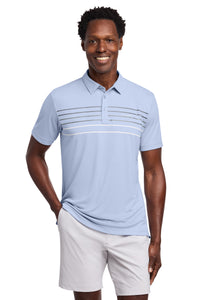 TravisMathew Coto Performance Chest Stripe Polo TM1MY400 - Kentucky Blue Heather