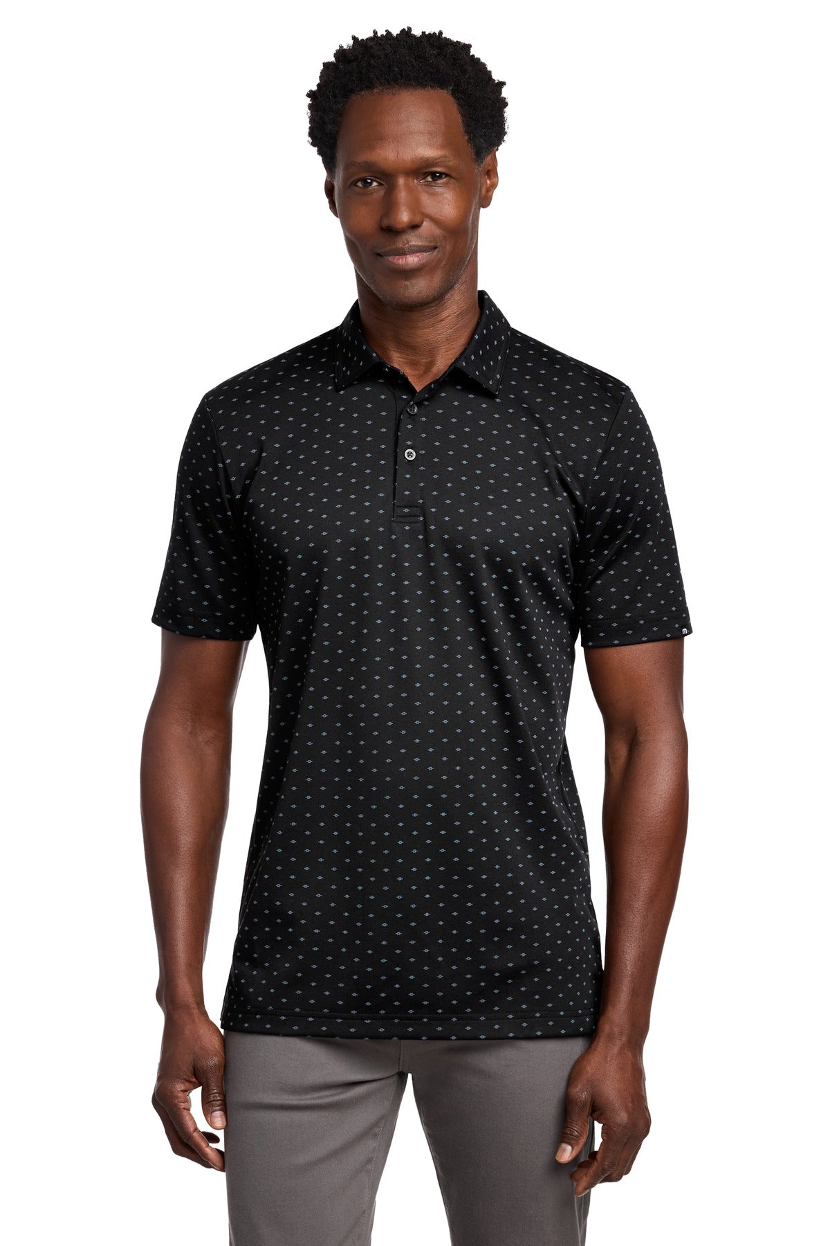 TravisMathew Oceanside Geo Polo TM1MY403 - Black/ Aegean Blue