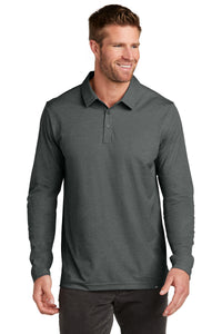 TravisMathew Oceanside Heather Long Sleeve Polo TM1MZ343 - Black Heather