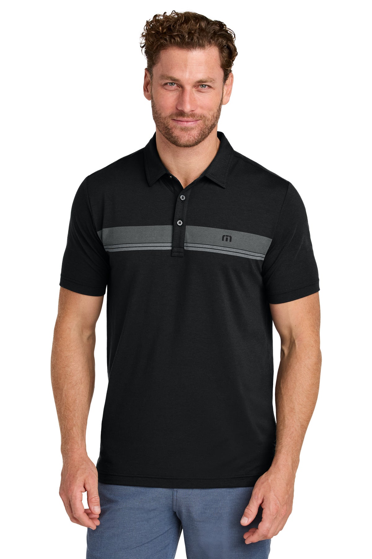 TravisMathew Glenview Stripe Polo TMA41462 - Black