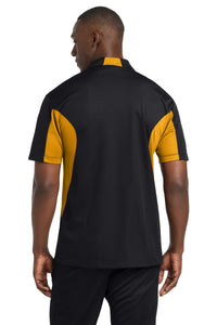 Sport-Tek Tall Side Blocked Micropique Sport-Wick Polo - Black/ Gold Back