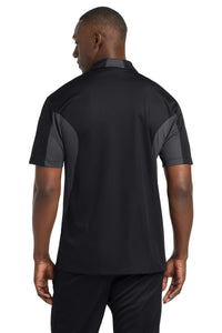 Sport-Tek Tall Side Blocked Micropique Sport-Wick Polo - Black/ Iron Grey Back