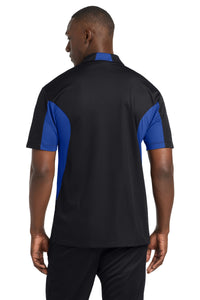 Sport-Tek Tall Side Blocked Micropique Sport-Wick Polo - Black/ True Royal Back