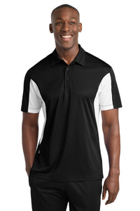 Sport-Tek Tall Side Blocked Micropique Sport-Wick Polo - Black/ White