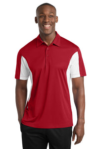 Sport-Tek Tall Side Blocked Micropique Sport-Wick Polo - True Red/ White