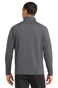 Sport-Tek Tall Sport-Wick Stretch 1/4-Zip Pullover - Charcoal Grey Heather Back