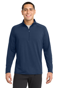Sport-Tek Tall Sport-Wick Stretch 1/4-Zip Pullover - True Navy