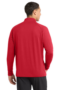 Sport-Tek Tall Sport-Wick Stretch 1/4-Zip Pullover - True Red Back