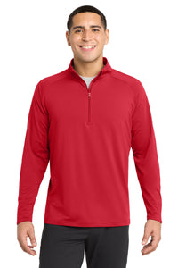 Sport-Tek Tall Sport-Wick Stretch 1/4-Zip Pullover - True Red