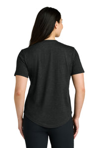 tentree Women's TreeBlend V-Neck T-Shirt TTCW5646 - Meteorite Black Heather Back