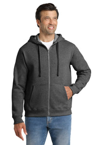 Volunteer Knitwear Chore Fleece Full-Zip Hoodie VL130ZH - Charcoal Heather