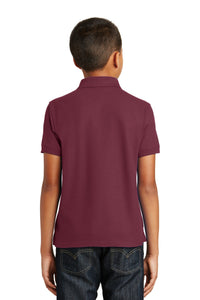 Port Authority Youth Core Classic Pique Polo - Burgundy Back
