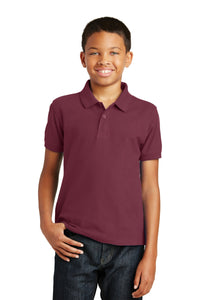 Port Authority Youth Core Classic Pique Polo - Burgundy