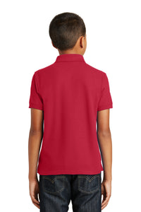 Port Authority Youth Core Classic Pique Polo - Rich Red Back