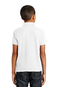 Port Authority Youth Core Classic Pique Polo - White Back