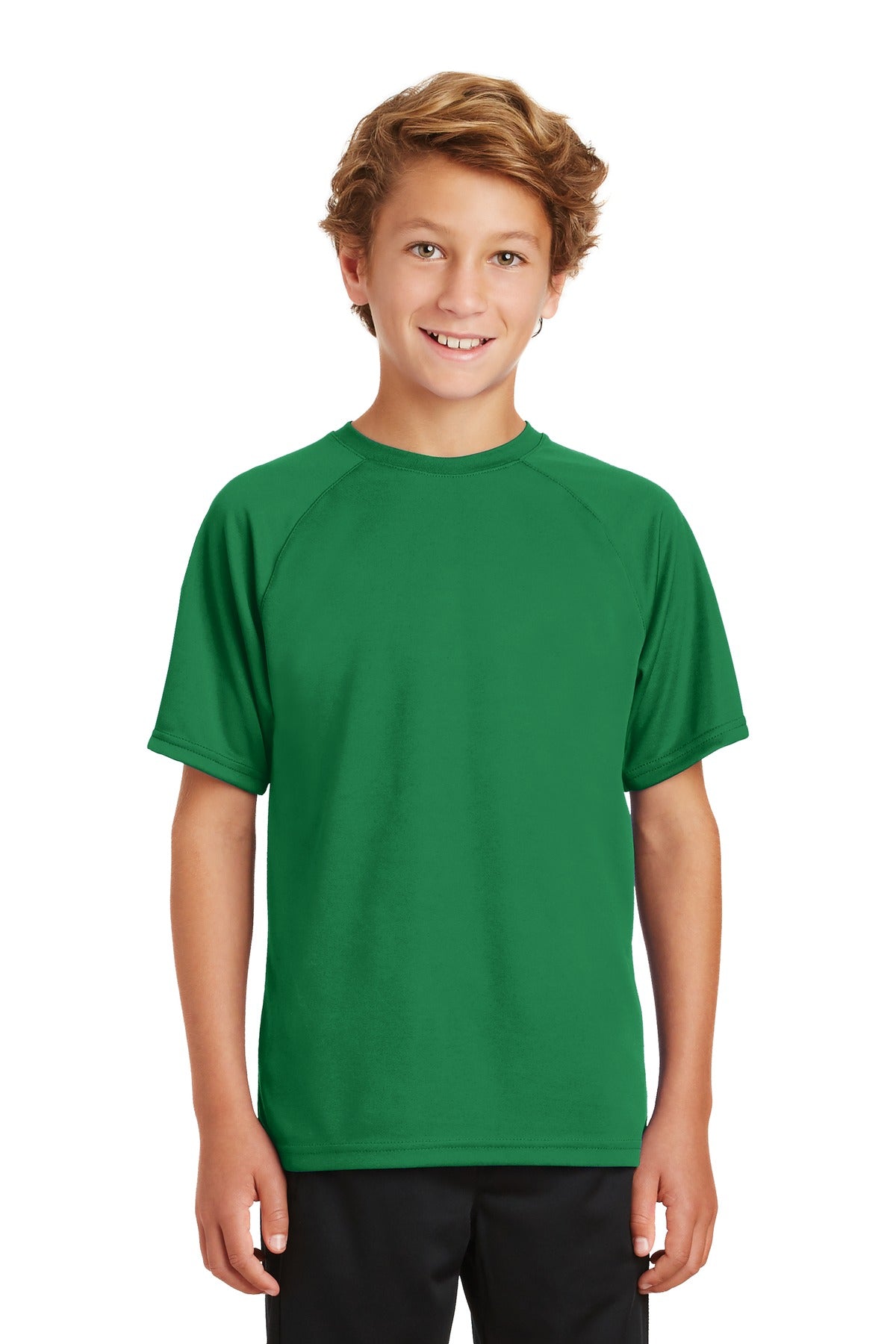 DISCONTINUED Sport-Tek Youth Dry Zone Raglan T-Shirt - Kelly Green