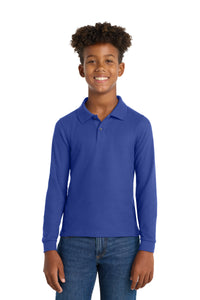 Port Authority Youth Long Sleeve Silk Touch Polo - Royal