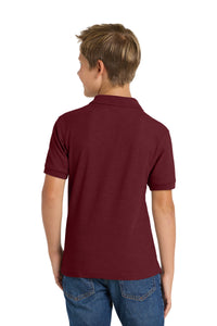 Port Authority Youth Silk Touch Polo - Burgundy Back