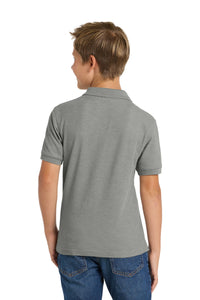 Port Authority Youth Silk Touch Polo - Cool Grey Back