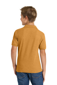 Port Authority Youth Silk Touch Polo - Gold Back