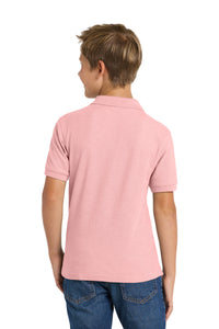 Port Authority Youth Silk Touch Polo - Light Pink Back
