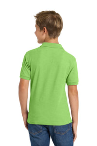 Port Authority Youth Silk Touch Polo - Lime Back