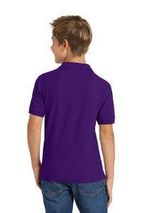 Port Authority Youth Silk Touch Polo - Purple Back
