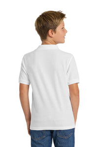 Port Authority Youth Silk Touch Polo - White Back